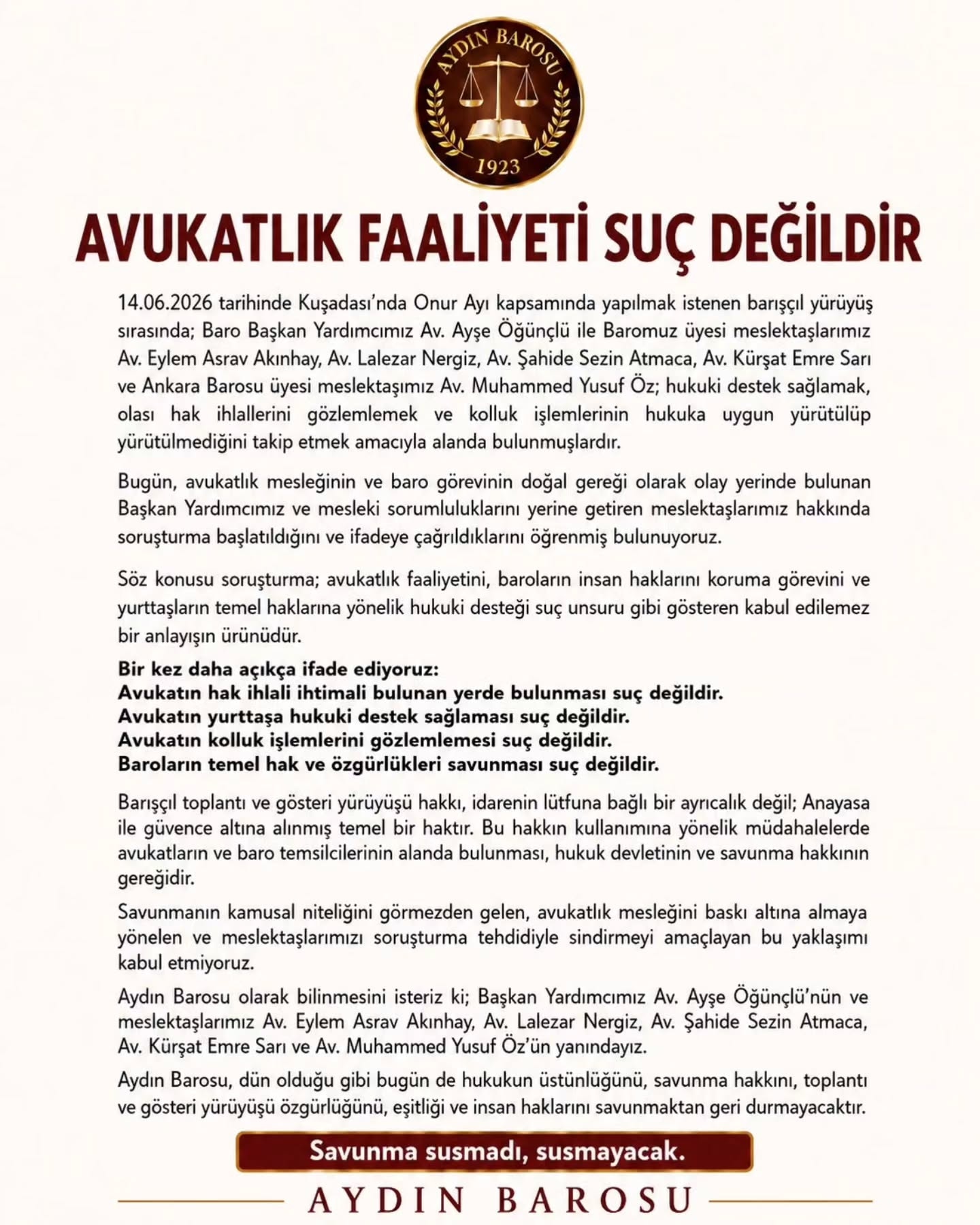 03.07.2026 Tarihli Basın AÇıklaması