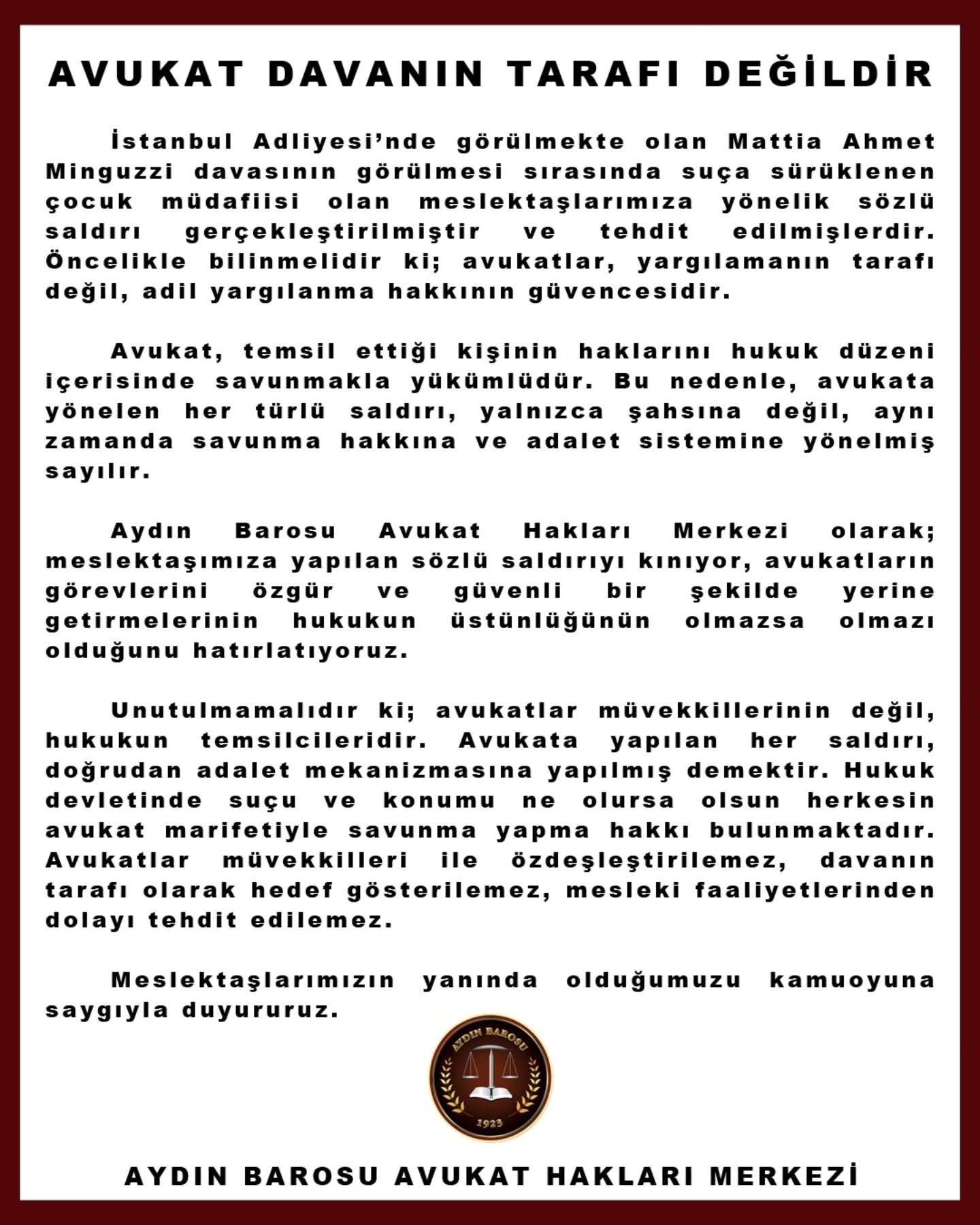 03.10.2025 Tarihli Basın AÇıklaması