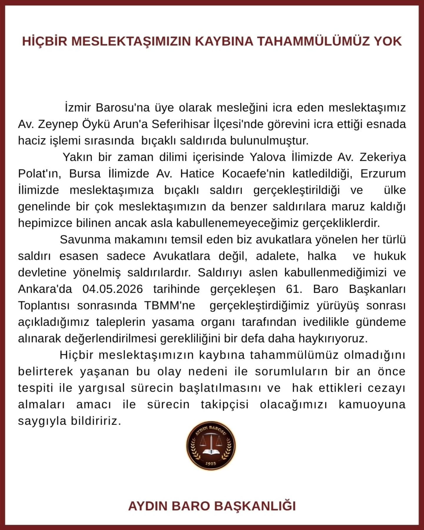 05.05.2026 Tarihli Basın AÇıklaması