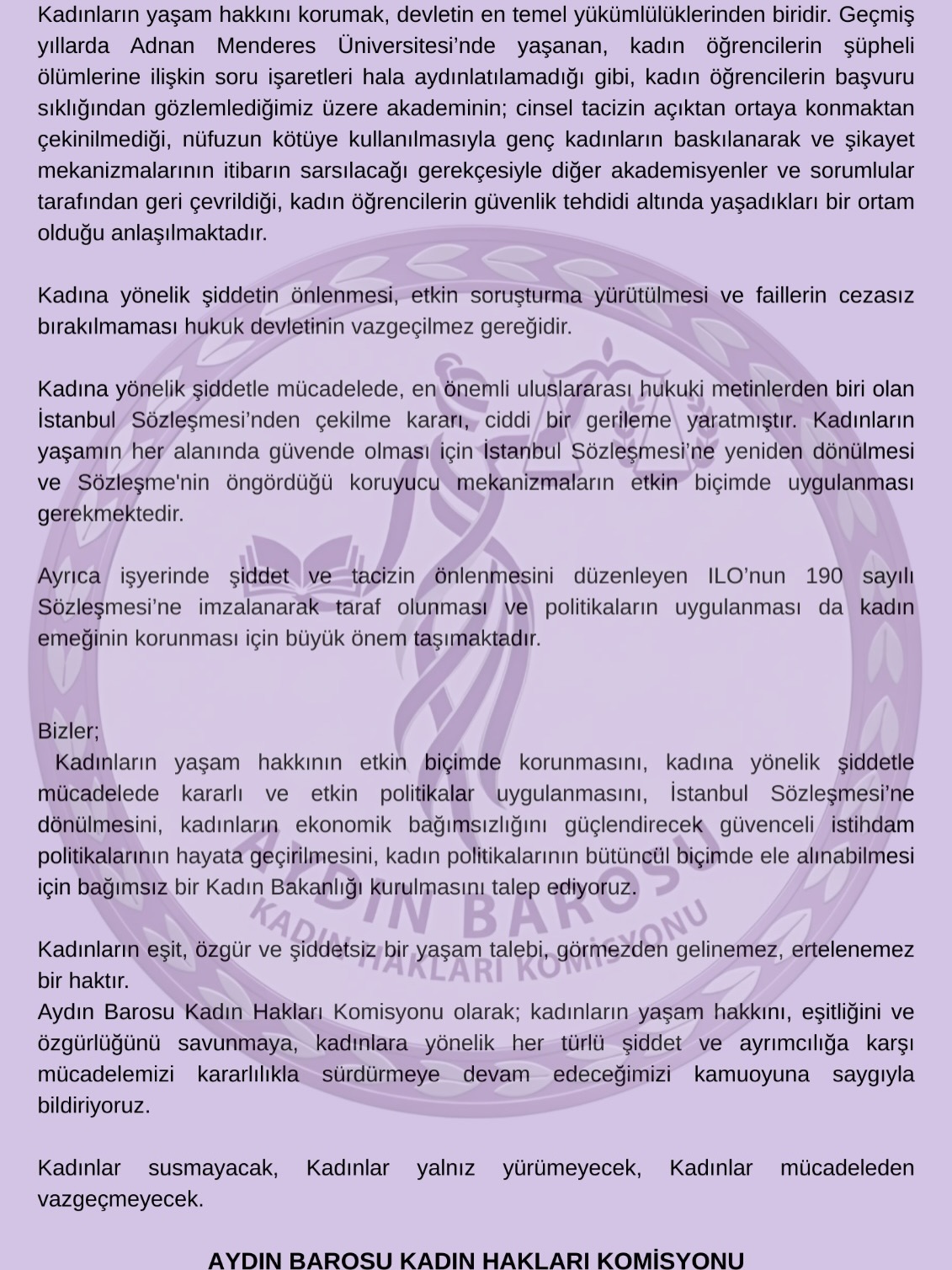 06.03.2026 Tarihli Basın AÇıklaması
