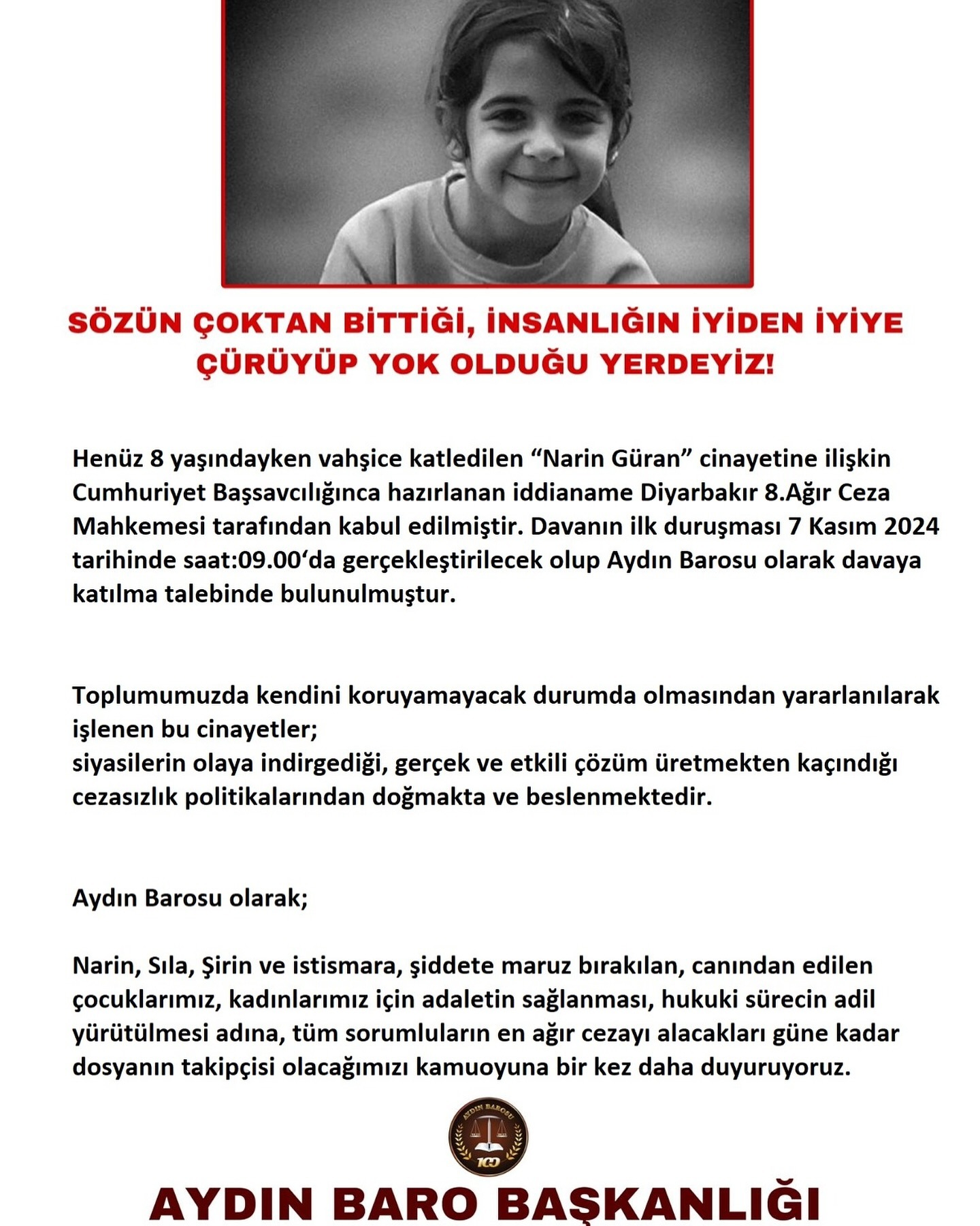 06.11.2024 Tarihli Basın AÇıklaması