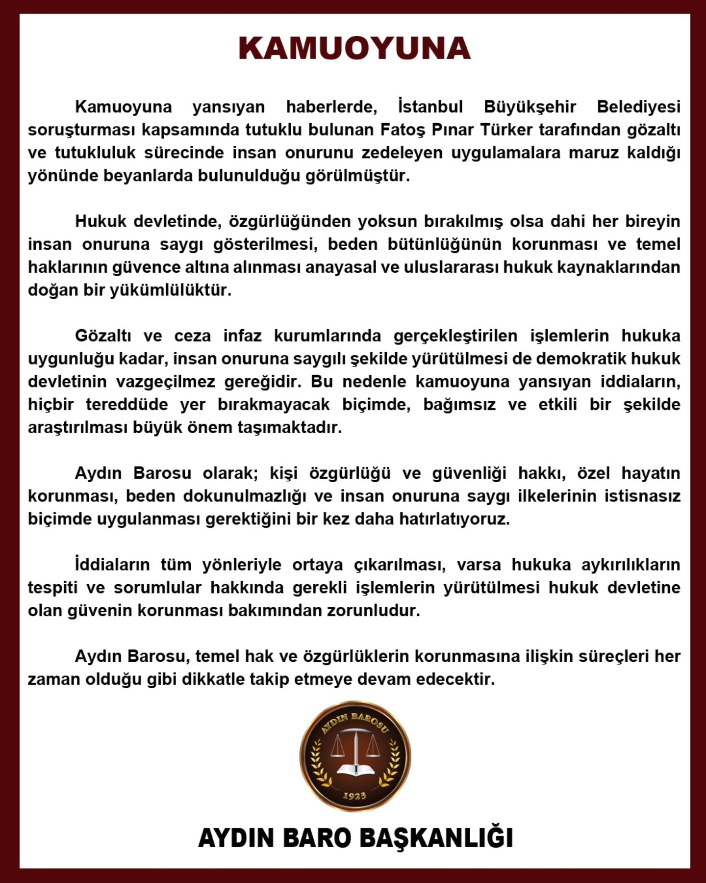 11.06.2026 Tarihli Basın AÇıklaması