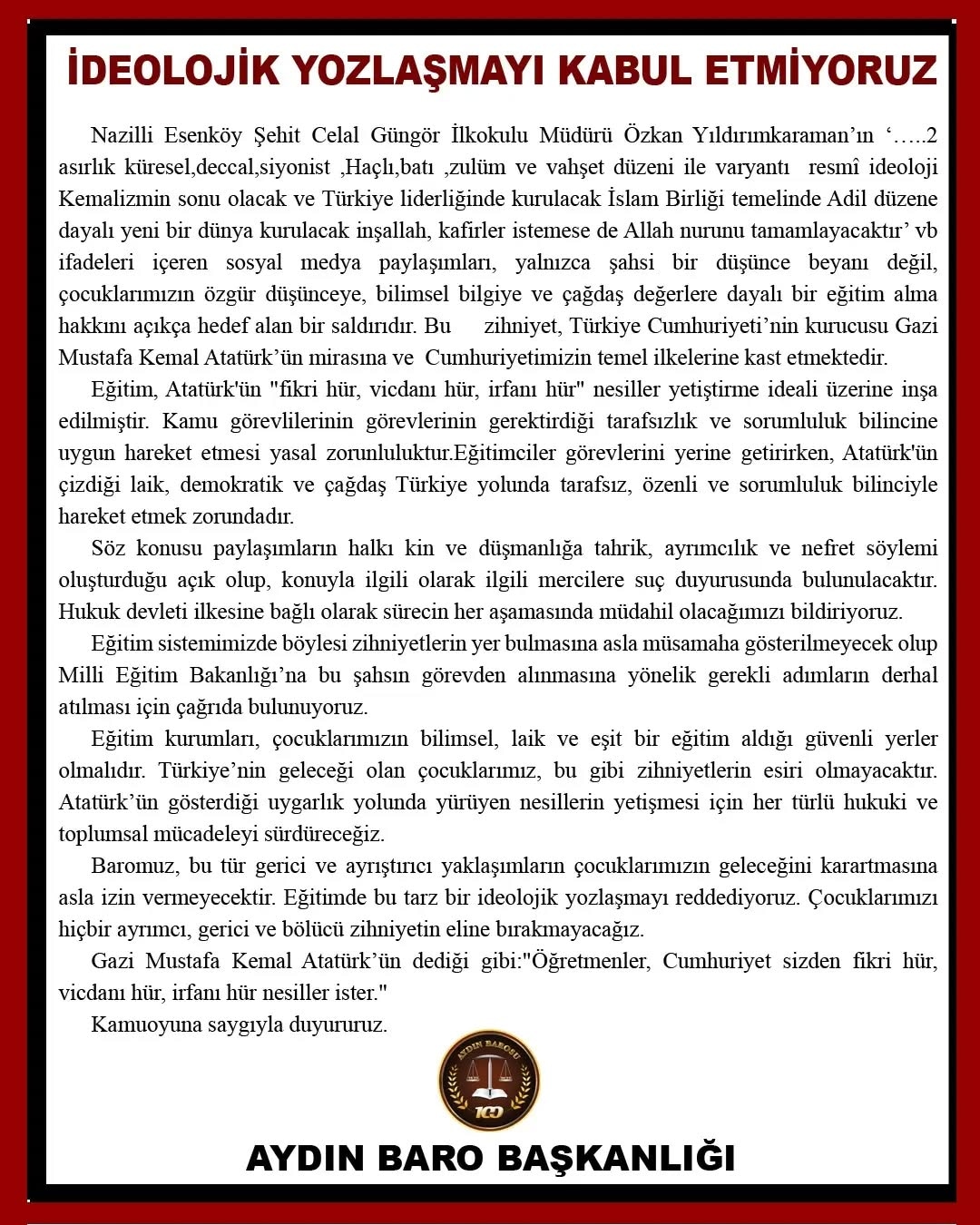 11.12.2024 Tarihli Basın AÇıklaması