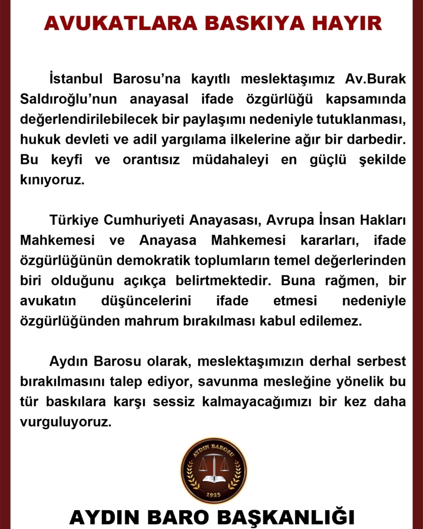 12.05.2025 Tarihli Basın AÇıklaması