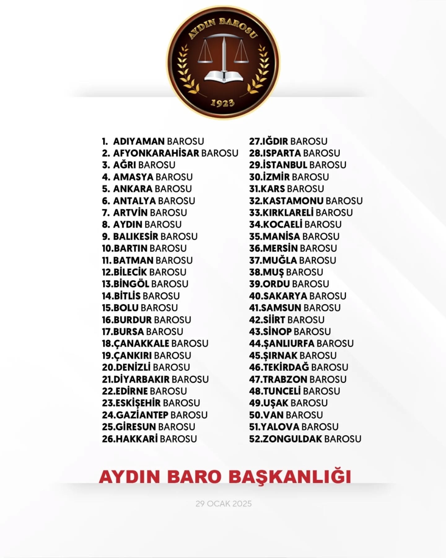 29.01.2025 Tarihli Basın AÇıklaması