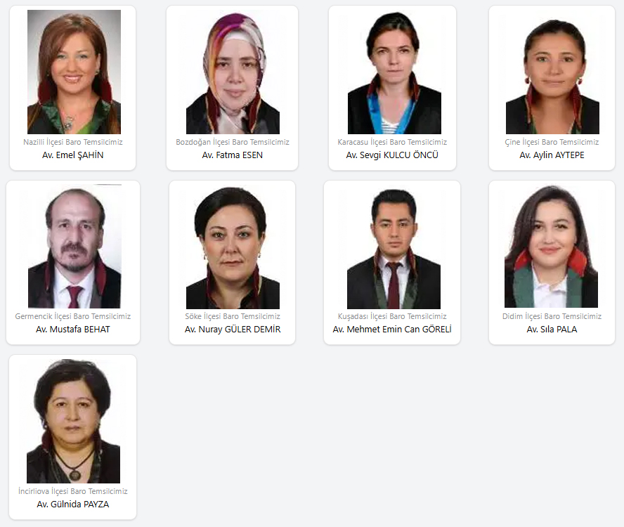 Aydın Barosu İlÇe Temsilcilerimiz